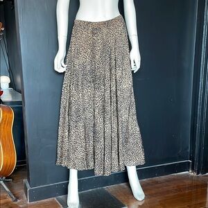 Leopard Print silk full circle skirt